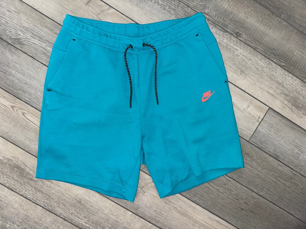 Nike Tech Fleece Shorts Aquamarine/Turf Orange CU4503-356 Size Large